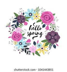 Flower wreath. Vector illustration