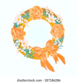 Flower wreath vector illustration