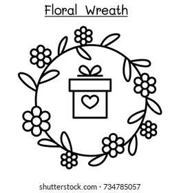 Flower wreath vector illustration graphic design