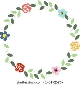 flower wreath vector illustration summer autumn ornament