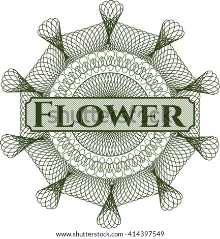 Flower written inside abstract linear rosette
