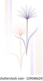 Flower x-ray or blend effect. Floral design. Elegant bloom
