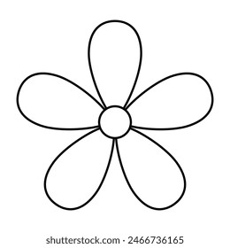 icono de línea de elemento y2k de flor. Ilustración vectorial.