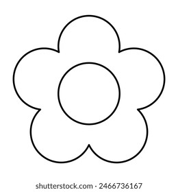 flower y2k element line icon. vector illustration.