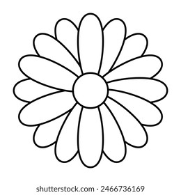 flower y2k element line icon. vector illustration.