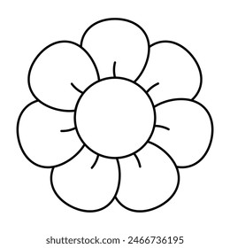 icono de línea de elemento y2k de flor. Ilustración vectorial.