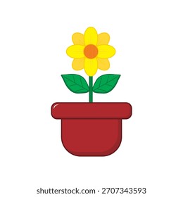 Ilustración de diseño plano amarillo de la flor