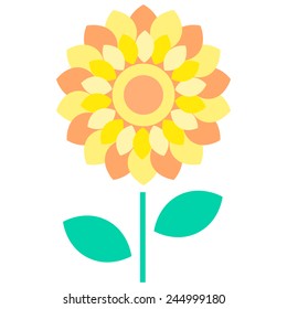 flower yellow flat  vector design