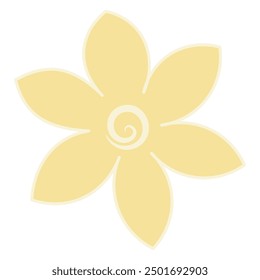 Flower. Yellow inflorescence of flowering plant. Flower head. Opened sharp petals. Opened flower bud. Color vector illustration. Isolated on white background. Cartoon style. Idea for web design.