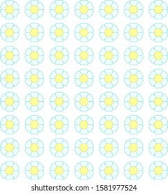 Flower. Yellow orange and blue. Future geometric background. Vector multicolor or colorful