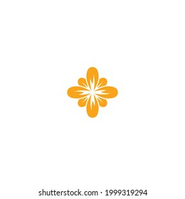 Flower yollow color logo icon design