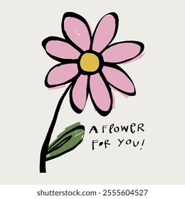 A Flower For You Graphic Tees for Kids Tshirt Artwork print