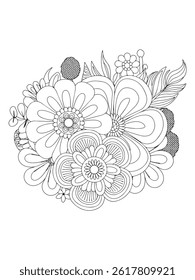 Flower Zentangle Sketch for DIY Art Projects