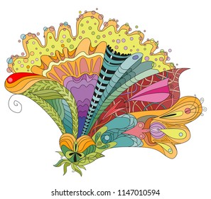 Flower zentangle styled with clean lines for t-shirt design, tattoo and other decorations