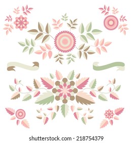 Similar Images, Stock Photos & Vectors of set of floral vector elements