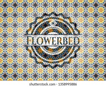 Flowerbed arabesque style badge. arabic decoration.