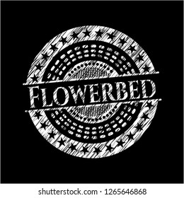 Flowerbed on blackboard
