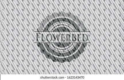 Flowerbed silver emblem. Scales pattern. Vector Illustration. Detailed.