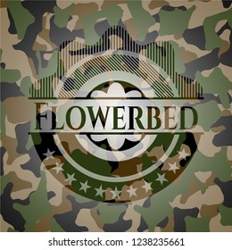 Flowerbed written on a camo texture