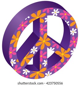 Flowered peace symbol