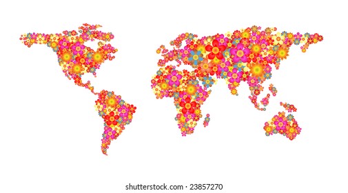 flowered planet on a white background