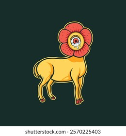 Flower-headed deer monster, weeping sorrowfully