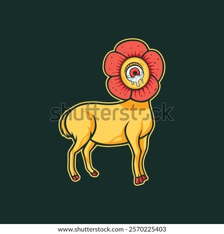 Flower-headed deer monster, weeping sorrowfully