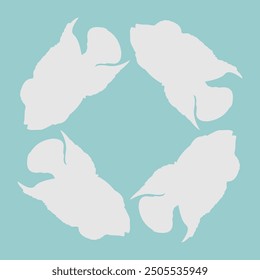 El diseño de cerámica estampado de peces de cuerno de flor se gira para crear un motivo abstracto