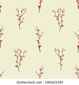 
flowering branches seamless pattern