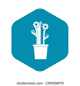 Flowering cactus icon. Simple illustration of flowering cactus vector icon for web