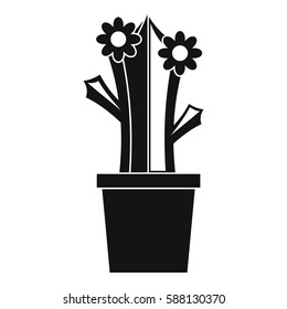 Flowering cactus icon. Simple illustration of flowering cactus vector icon for web