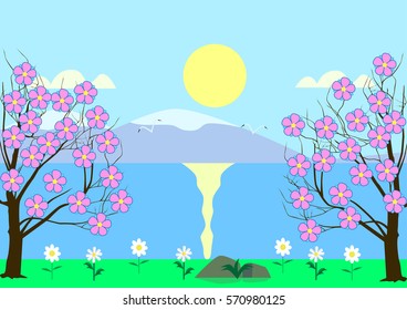 桜 土手 のイラスト素材 画像 ベクター画像 Shutterstock