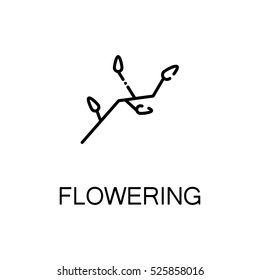 Flowering flat icon. Single high quality outline symbol of spring for web design or mobile app. Thin line signs of flowering for design logo, visit card, etc. Outline pictogram of flowering