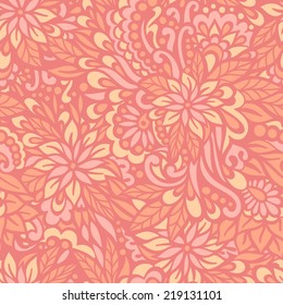 Flowering Garden. Seamless decorative pattern. Vector illustration.