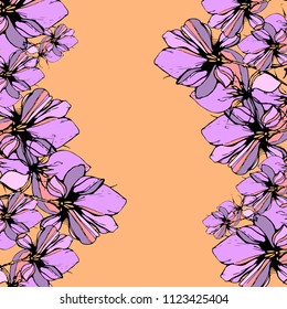 Flowering irises pattern. Mixed media artwork for textiles, fabrics, souvenirs, packaging and greeting cards.