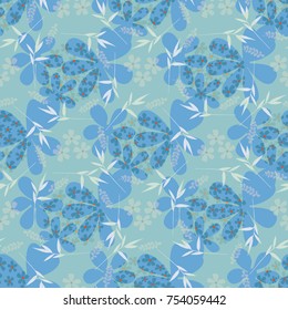 Flowering meadow. Seamless floral pattern, vector illustration