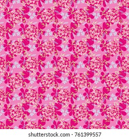 Flowering meadow. Seamless floral pattern, vector illustration