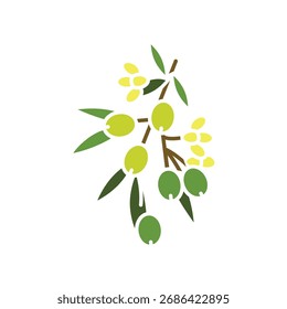 flowering olive color flat icon. Vector isolated element. Editable stroke.