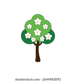 a flowering pear tree with white flowers and crisp