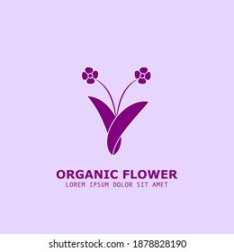 Flowering plant flat logo design