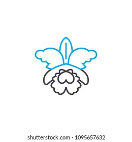 Flowering plants linear icon concept. Flowering plants line vector sign, symbol, illustration.