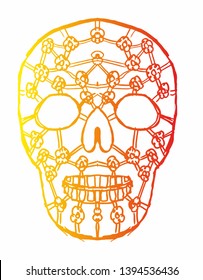 flowering skull graphic design vector art