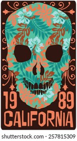 Flowering skull illustration. Vector