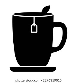 Icono vectorial de estilo de glifo de té florido que puede modificar o editar fácilmente 