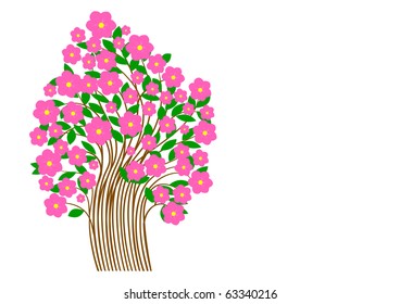 flowering tree design. Tree symbol. vector
