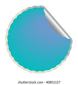 flowerish blue label, vector art illustration