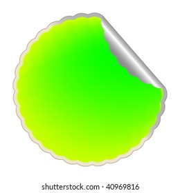 flowerish green label 2, vector art illustration