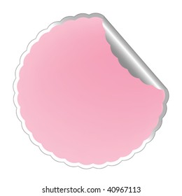 flowerish pink label, vector art illustration