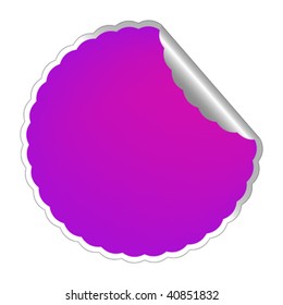 flowerish purple label, vector art illustration