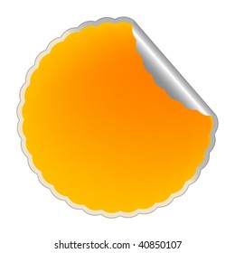 flowerish yellow sticker, vector art illustration